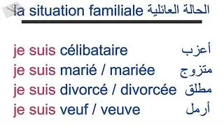 le verbe &ecirc;tre : la situation familiale