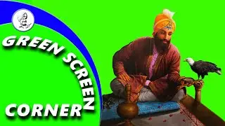GURU GOBIND SINGH FEEDING BAAZ - EAGLE KHALSA SIKH Green Screen Corner Chrome Key Animation  PUNJAB