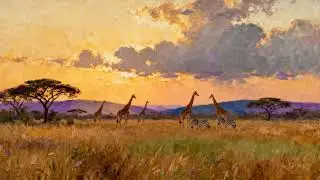 🎨 Serengeti Plains | 4K Oil Painting Screensaver | 2 Hours