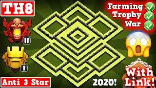 BEST! Town Hall 8 (Th8) Base With Copy Link - Th8 Trophy/Farming/Hybrid/War Base 2020!