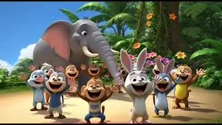 Happy Elephant 🐘 | 1-Minute Fun Kids Rhyme & Dance Song