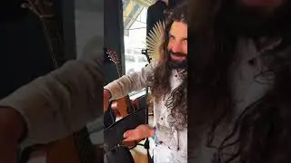 Blind musician plays a gig