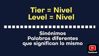 TIER and LEVEL / Sinónimos que significan= Nivel, quieren decir la misma cosa