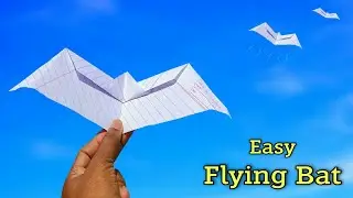simple notebook bat plane, flying paper bat plane, easy notebook plane, how to make bat, paper bat