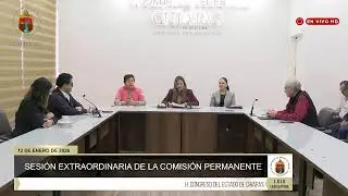 Transmisión en Vivo: Sesión Extraordinaria de la  Comisión Permanente.  12 de Enero de 2026.