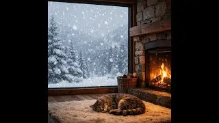 Cozy Fireplace & Snowfall | Ambient Sleep Music