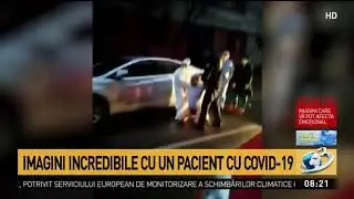 Pacient cu COVID târât înapoi în spital după fugă