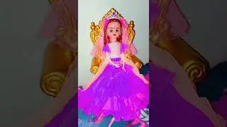 Princess doll dress ❤️ pink doll dress with crown #art #dolldrqess