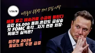 [속보/1/26/월] 어닝 발표 앞두고,애플(AAPL)팔고 엔비디아와 테슬라(TSLA)로 수급이 몰린다. 금값, 첫 5000달러 돌파…HSBC·골드만 “아직 끝 아니다”