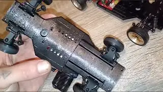 Ldrc 1.18th RWD drift car modification with 3d printed chassis and k989 shock parts 💜