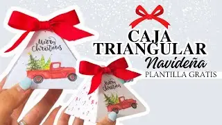 Como hacer caja triangular / DIY easy pyramid gift box / paper craft / caja navide&ntilde;a para regalo