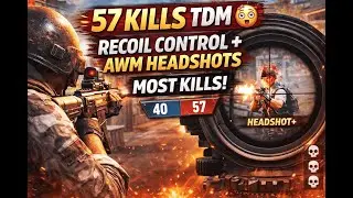 57 KILLS TDM 🤯 | PUBG RECOIL CONTROL + AWM HEADSHOTS (MOST KILLS)