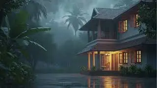 Rainy Evening at a South Indian Jungle Home 🌧️🌿 Cozy Thunderstorm Ambience