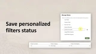 Save personalized filters status in Oracle Analytics