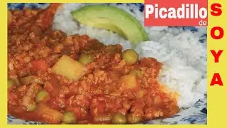 PICADILLO de  SOYA   / cómo hacer, hidratar la  soya  fácil / receta de comida vegetariana