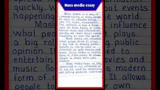 mass media essay in english | essay on Mass media #essay #essaywriting #massmedia