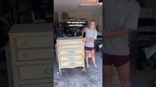 Furniture Flip ASMR - Easy Faux Wood Finish with Retique It! #diy