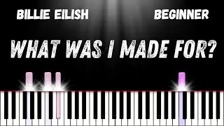 What Was I Made For? - Billie Eilish (Barbie) | Beginner Piano Tutorial + Easy Slow-mo