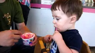 Kole chowing down at Basking Robbins
