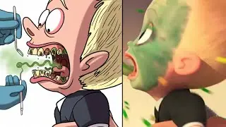 The Baby Boss - Funny cartoon drawing meme | Baby Boss Chase Scene meme Drawing 😅😅
