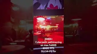 Cyberpank 7800x3d+3080ti RT+PT max setting fullHD dlls4+fg fsr