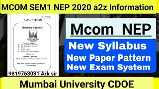 MCOM sem1 nep CDOE |Mumbai University CDOE | EXAM BOOKS UPADTES 2025 |mcom sem1 nep |Imp Question