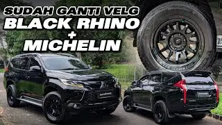 MITSUBISHI PAJERO SPORT 2019 FULL BLACK - SUDAH GANTI VELG BLACK RHINO + MICHELIN