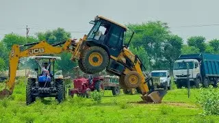 Dangerous JCB Stunt in Village 😱 | Full Power Show