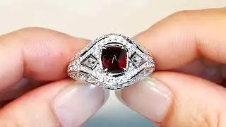 Red Taaffeite Ring 1.92 carats by Kat Florence