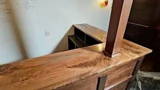 Bespoke Bar with walnut slab worktops,  London Pub Fitout 