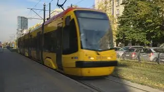 Poland, Warsaw, tram 15 ride from Muranów to Dickensa