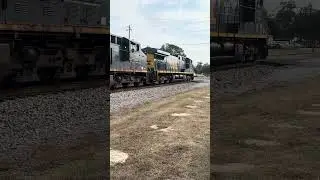 CM44 leads intermodal train with great horn