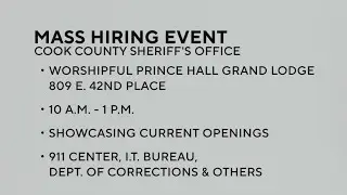 Cook County Sheriff's Office holding job fair officers, civilians