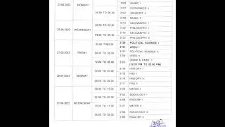 GGTU B.A Third Year Time Table 2022 Download PDF #ggtu #ggtuthirdyeartimetable #ggtutimetable
