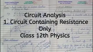 Circuit Containing Resistance Only, Analysis, Chapter 7, Alternating Current, Class 12 Physics