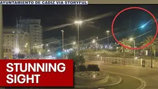Blue-green meteor lights up night sky in Spain
