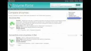 Comparing enzymes in your Enzyme Portal basket