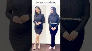 2 ways to style top 😍&hearts;️ #shortyz #blackoutfits #skirt #pencilskirts #shorts #ytshorts