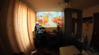 Pico projector Coolux X3S daylight \ в комнате днём.