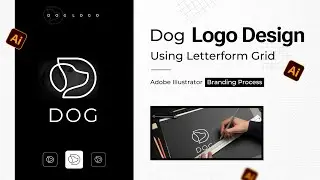 How To Design a Letter D + Dog Face Logo Using Letterform Grid in Adobe Illustrator | Design Logo