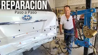 reparacion de un auto - parte tracera. Paso a paso