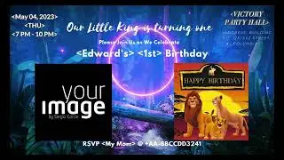 Birthday Video Invite - Lion King - Simba