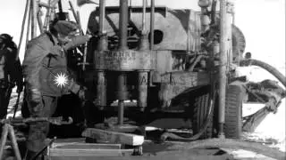 Oil drilling carried on by United States Corps of Engineers in Greenland HD Stock Footage