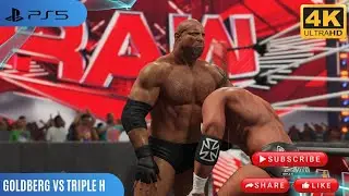 WWE Goldberg vs Triple H 2k23 PS5 Gameplay #goldberg #tripleh #jackhammer #smackdown #wwelive #raw 