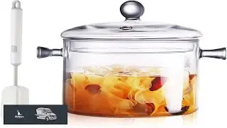 AEFPOYMXU Clear Glass Simmer Pot for Stove Potpourri Cooking Saucepan with Cover
