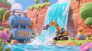Engine Number 10 Waterfall with Mini Loader | Fun Nursery Rhymes & Kids Songs