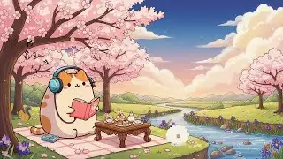 Chill Spring Study with Mochi cat 📚🌸 Chill Lofi for Relaxation 🐱☕️ Calm Lofi for Study & Relax
