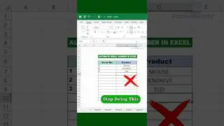 🔢 Automate Serial Number in Excel Instantly! #Shorts