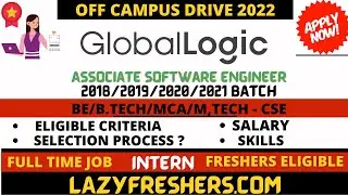 Off Campus drive for 2022 batch | GlobalLogic career | Associate software engineer | Jobs 2022