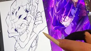 Inking Manga Page CLIP STUDIO PAINT: Ipad Pro Pro | Anime Manga Sketch